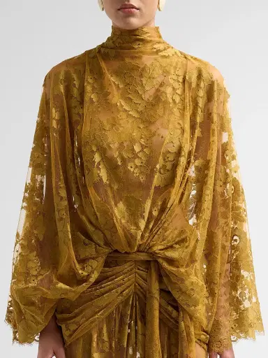 Zimmermann Women's Ascent Ruched Lace Batwing Gown | Thumbnail 5 Zimmermann Women's Ascent Ruched Lace Batwing Gown | Thumbnail 5