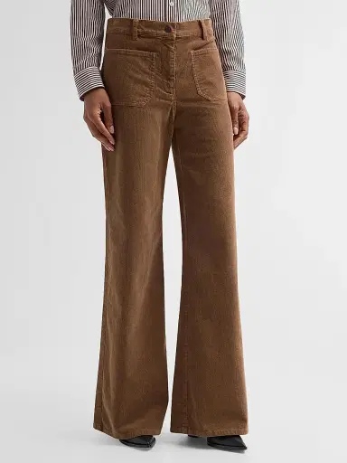 Nili Lotan Women's Florence Flared Cotton-Blend Corduroy Pants | Thumbnail 4 Nili Lotan Women's Florence Flared Cotton-Blend Corduroy Pants | Thumbnail 4