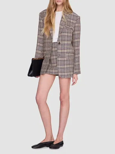 Anine Bing Women's Tierra Check Mini Skirt | Thumbnail 2 Anine Bing Women's Tierra Check Mini Skirt | Thumbnail 2