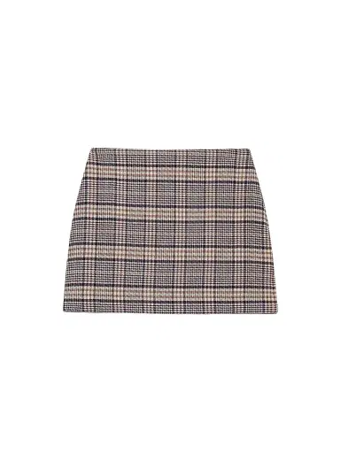 Anine Bing Women's Tierra Check Mini Skirt | Thumbnail 1 Anine Bing Women's Tierra Check Mini Skirt | Thumbnail 1