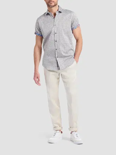 Robert Graham Men's Abbotswell Geometric Stretch-Cotton Short-Sleeve Shirt | Thumbnail 2 Robert Graham Men's Abbotswell Geometric Stretch-Cotton Short-Sleeve Shirt | Thumbnail 2