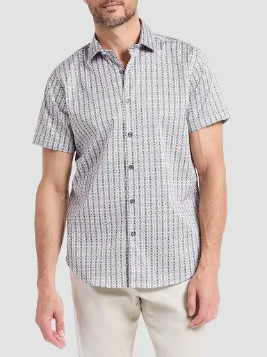 Robert Graham Men's Abbotswell Geometric Stretch-Cotton Short-Sleeve Shirt | Thumbnail 3 Robert Graham Men's Abbotswell Geometric Stretch-Cotton Short-Sleeve Shirt | Thumbnail 3
