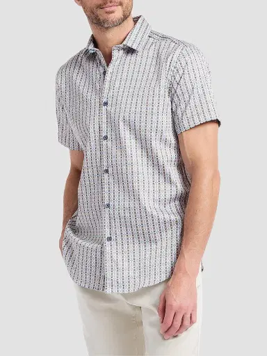 Robert Graham Men's Abbotswell Geometric Stretch-Cotton Short-Sleeve Shirt | Thumbnail 4 Robert Graham Men's Abbotswell Geometric Stretch-Cotton Short-Sleeve Shirt | Thumbnail 4