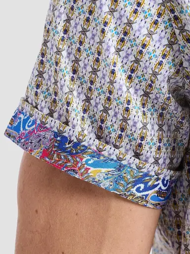 Robert Graham Men's Abbotswell Geometric Stretch-Cotton Short-Sleeve Shirt | Thumbnail 6 Robert Graham Men's Abbotswell Geometric Stretch-Cotton Short-Sleeve Shirt | Thumbnail 6