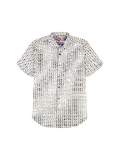 Robert Graham Men's Abbotswell Geometric Stretch-Cotton Short-Sleeve Shirt | Thumbnail 1 Robert Graham Men's Abbotswell Geometric Stretch-Cotton Short-Sleeve Shirt | Thumbnail 1
