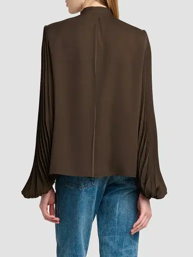 Tom Ford Women's Pleated Pussybow Blouse | Thumbnail 5 Tom Ford Women's Pleated Pussybow Blouse | Thumbnail 5