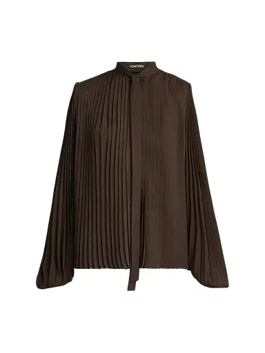Tom Ford Women's Pleated Pussybow Blouse | Thumbnail 1 Tom Ford Women's Pleated Pussybow Blouse | Thumbnail 1