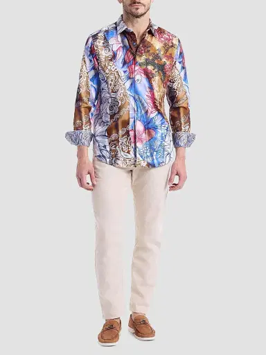 Robert Graham Men's Mendiburu Multi-Print Cotton Button-Front Shirt | Thumbnail 2 Robert Graham Men's Mendiburu Multi-Print Cotton Button-Front Shirt | Thumbnail 2