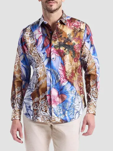 Robert Graham Men's Mendiburu Multi-Print Cotton Button-Front Shirt | Thumbnail 3 Robert Graham Men's Mendiburu Multi-Print Cotton Button-Front Shirt | Thumbnail 3