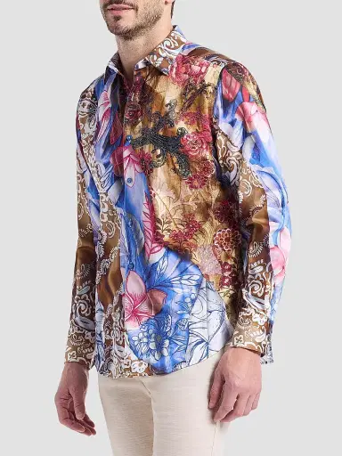 Robert Graham Men's Mendiburu Multi-Print Cotton Button-Front Shirt | Thumbnail 4 Robert Graham Men's Mendiburu Multi-Print Cotton Button-Front Shirt | Thumbnail 4