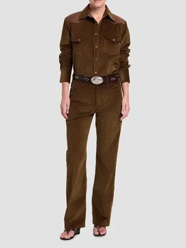 TWP Women's Cowboy Take Me Away Corduroy Shirt | Thumbnail 2 TWP Women's Cowboy Take Me Away Corduroy Shirt | Thumbnail 2