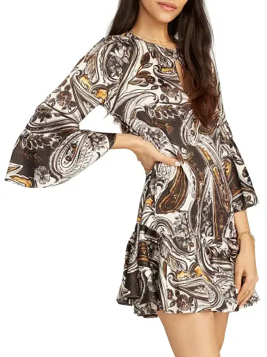 Robert Graham Women's Margot Paisley Bell-Sleeve Minidress | Thumbnail 4 Robert Graham Women's Margot Paisley Bell-Sleeve Minidress | Thumbnail 4