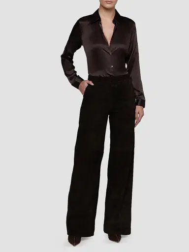 L'Agence Women's Livvy Suede Straight-Leg Trousers | Thumbnail 2 L'Agence Women's Livvy Suede Straight-Leg Trousers | Thumbnail 2