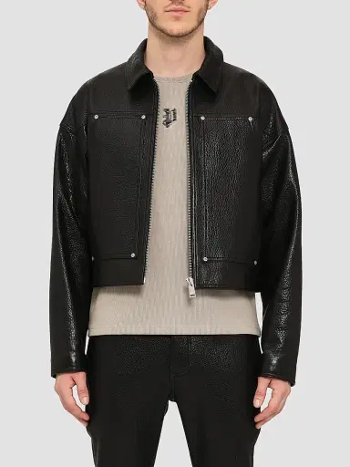 Purple Brand Men's Leather Carpenter Jacket | Thumbnail 2 Purple Brand Men's Leather Carpenter Jacket | Thumbnail 2