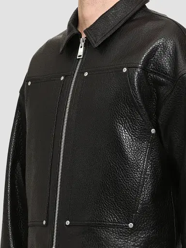 Purple Brand Men's Leather Carpenter Jacket | Thumbnail 4 Purple Brand Men's Leather Carpenter Jacket | Thumbnail 4