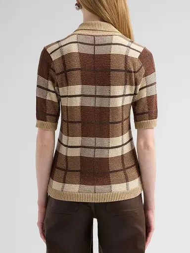 Ramy Brook Women's Melanie Plaid Polo Sweater | Thumbnail 3 Ramy Brook Women's Melanie Plaid Polo Sweater | Thumbnail 3