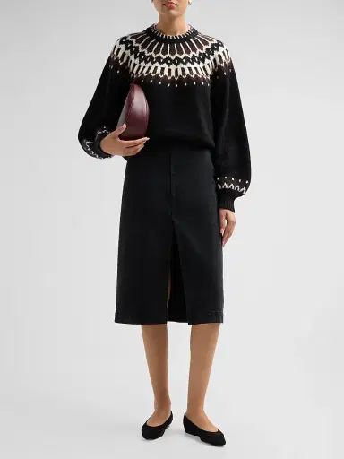 DÔEN Women's Field Fair Isle-Inspired Wool-Blend Crewneck Sweater | Thumbnail 2 DÔEN Women's Field Fair Isle-Inspired Wool-Blend Crewneck Sweater | Thumbnail 2
