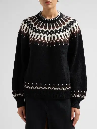DÔEN Women's Field Fair Isle-Inspired Wool-Blend Crewneck Sweater | Thumbnail 5 DÔEN Women's Field Fair Isle-Inspired Wool-Blend Crewneck Sweater | Thumbnail 5
