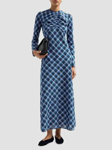 DÔEN Women's Begonia Plaid Cotton Maxi Dress | Thumbnail 2 DÔEN Women's Begonia Plaid Cotton Maxi Dress | Thumbnail 2