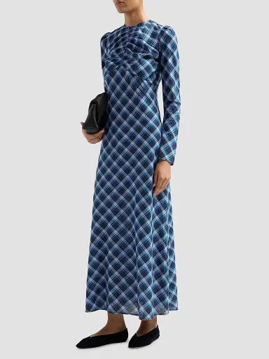 DÔEN Women's Begonia Plaid Cotton Maxi Dress | Thumbnail 4 DÔEN Women's Begonia Plaid Cotton Maxi Dress | Thumbnail 4