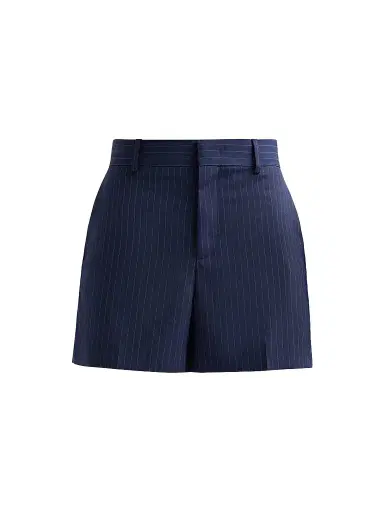 MOSCHINO Women's Pinstriped Wool Trouser Shorts | Thumbnail 1 MOSCHINO Women's Pinstriped Wool Trouser Shorts | Thumbnail 1