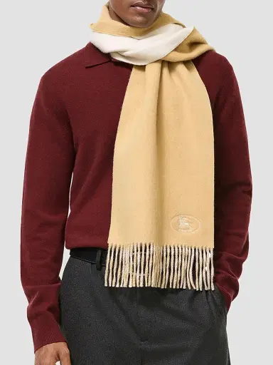 Burberry Women's Equestrian Knight Design Cashmere Scarf | Thumbnail 2 Burberry Women's Equestrian Knight Design Cashmere Scarf | Thumbnail 2