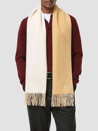 Burberry Women's Equestrian Knight Design Cashmere Scarf | Thumbnail 4 Burberry Women's Equestrian Knight Design Cashmere Scarf | Thumbnail 4