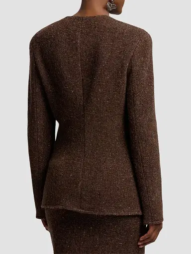 Ralph Lauren Collection Women's Alira Donegal-Style Tweed Scarf Blazer | Thumbnail 3 Ralph Lauren Collection Women's Alira Donegal-Style Tweed Scarf Blazer | Thumbnail 3