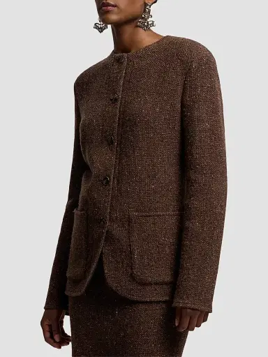 Ralph Lauren Collection Women's Alira Donegal-Style Tweed Scarf Blazer | Thumbnail 6 Ralph Lauren Collection Women's Alira Donegal-Style Tweed Scarf Blazer | Thumbnail 6