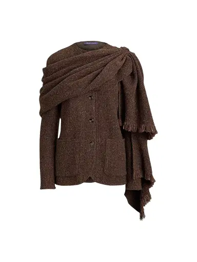 Ralph Lauren Collection Women's Alira Donegal-Style Tweed Scarf Blazer | Thumbnail 1 Ralph Lauren Collection Women's Alira Donegal-Style Tweed Scarf Blazer | Thumbnail 1