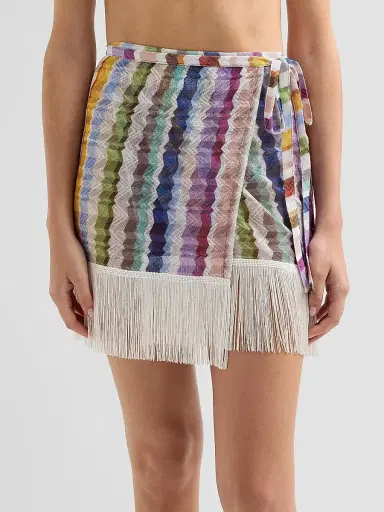 Missoni Women's Chevron Fringe Sarong Mini Skirt | Thumbnail 4 Missoni Women's Chevron Fringe Sarong Mini Skirt | Thumbnail 4
