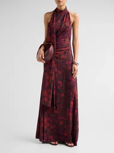A.L.C. A. L.C. Women's Scarlett Floral Halter Gown | Thumbnail 2 A.L.C. A. L.C. Women's Scarlett Floral Halter Gown | Thumbnail 2