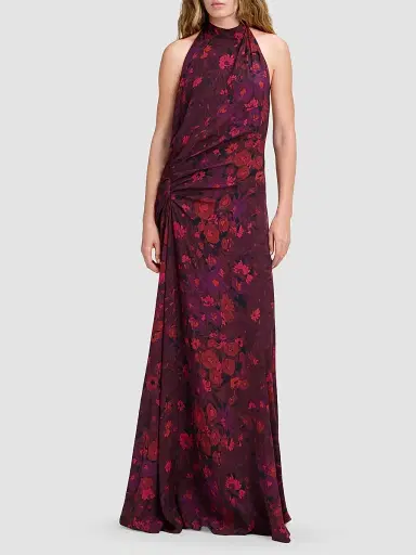 A.L.C. A. L.C. Women's Scarlett Floral Halter Gown | Thumbnail 3 A.L.C. A. L.C. Women's Scarlett Floral Halter Gown | Thumbnail 3
