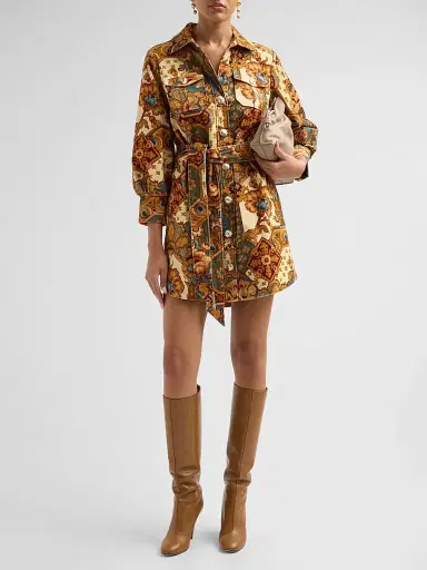 Cara Cara Women's Villena Paisley Mini Shirtdress | Thumbnail 2 Cara Cara Women's Villena Paisley Mini Shirtdress | Thumbnail 2