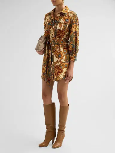 Cara Cara Women's Villena Paisley Mini Shirtdress | Thumbnail 4 Cara Cara Women's Villena Paisley Mini Shirtdress | Thumbnail 4