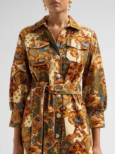 Cara Cara Women's Villena Paisley Mini Shirtdress | Thumbnail 5 Cara Cara Women's Villena Paisley Mini Shirtdress | Thumbnail 5