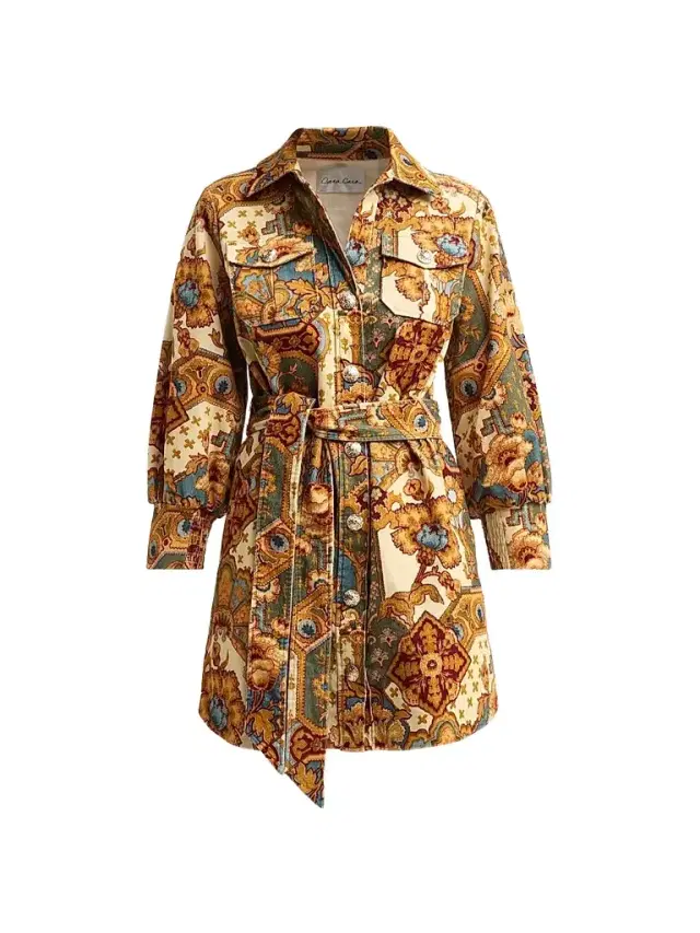 Women's Villena Paisley Mini Shirtdress Women's Villena Paisley Mini Shirtdress