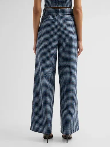 Cara Cara Women's Soho Plaid Wool Wide-Leg Pants | Thumbnail 3 Cara Cara Women's Soho Plaid Wool Wide-Leg Pants | Thumbnail 3