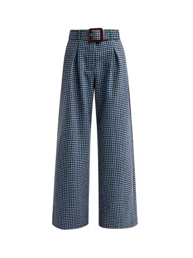 Cara Cara Women's Soho Plaid Wool Wide-Leg Pants | Thumbnail 1 Cara Cara Women's Soho Plaid Wool Wide-Leg Pants | Thumbnail 1