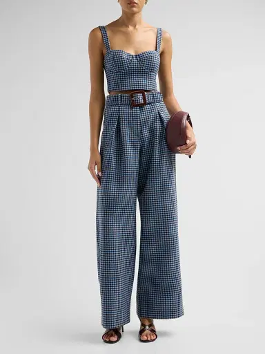 Cara Cara Women's Claudine Plaid Wool Bustier Top | Thumbnail 2 Cara Cara Women's Claudine Plaid Wool Bustier Top | Thumbnail 2