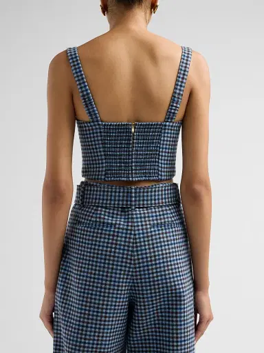 Cara Cara Women's Claudine Plaid Wool Bustier Top | Thumbnail 3 Cara Cara Women's Claudine Plaid Wool Bustier Top | Thumbnail 3