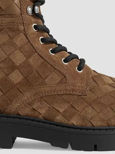 Bottega Veneta Men's Haddock Suede Intrecciato Lace-Up Boots | Thumbnail 7 Bottega Veneta Men's Haddock Suede Intrecciato Lace-Up Boots | Thumbnail 7