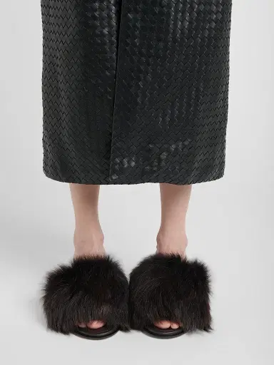 Bottega Veneta Women's 75MM Cherry Shearling & Leather Mules | Thumbnail 2 Bottega Veneta Women's 75MM Cherry Shearling & Leather Mules | Thumbnail 2