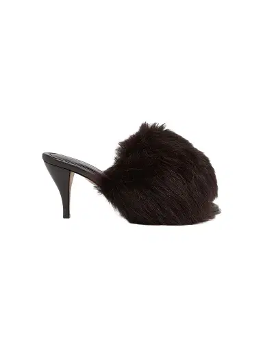 Bottega Veneta Women's 75MM Cherry Shearling & Leather Mules | Thumbnail 1 Bottega Veneta Women's 75MM Cherry Shearling & Leather Mules | Thumbnail 1