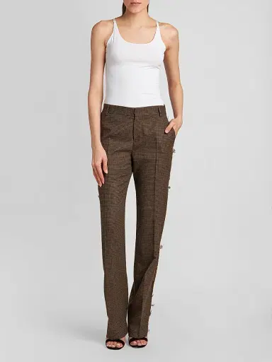 Etro Women's Feather Striped Wool Trousers | Thumbnail 2 Etro Women's Feather Striped Wool Trousers | Thumbnail 2