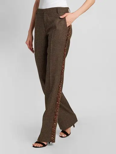 Etro Women's Feather Striped Wool Trousers | Thumbnail 4 Etro Women's Feather Striped Wool Trousers | Thumbnail 4
