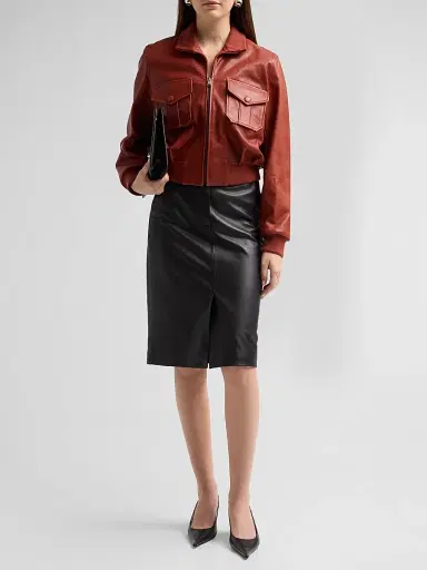 Frame Women's The Ace Leather Jacket | Thumbnail 2 Frame Women's The Ace Leather Jacket | Thumbnail 2
