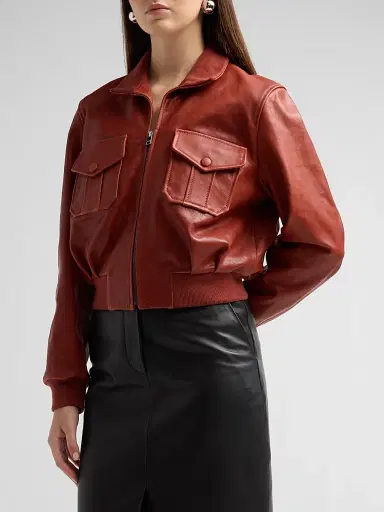 Frame Women's The Ace Leather Jacket | Thumbnail 4 Frame Women's The Ace Leather Jacket | Thumbnail 4
