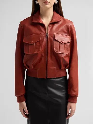 Frame Women's The Ace Leather Jacket | Thumbnail 5 Frame Women's The Ace Leather Jacket | Thumbnail 5