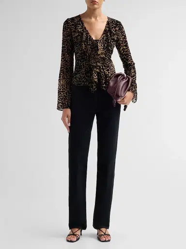 Ronny Kobo Women's Marian Leopard-Print Ruffled Top | Thumbnail 2 Ronny Kobo Women's Marian Leopard-Print Ruffled Top | Thumbnail 2